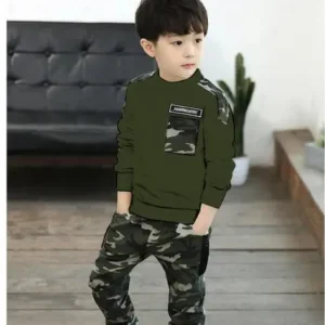 JEKESHVI Boys & Girls Casual Track Pants T-shirt (Green
